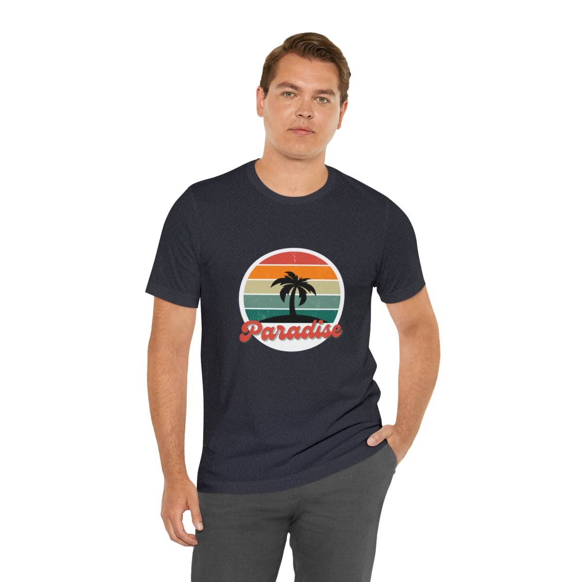"Paradise"-Retro-Motiv T-Shirt - Vintage-Stil trifft Komfort - Unisex Jersey Short Sleeve Tee - HappyHugPixels Paradise Retro
