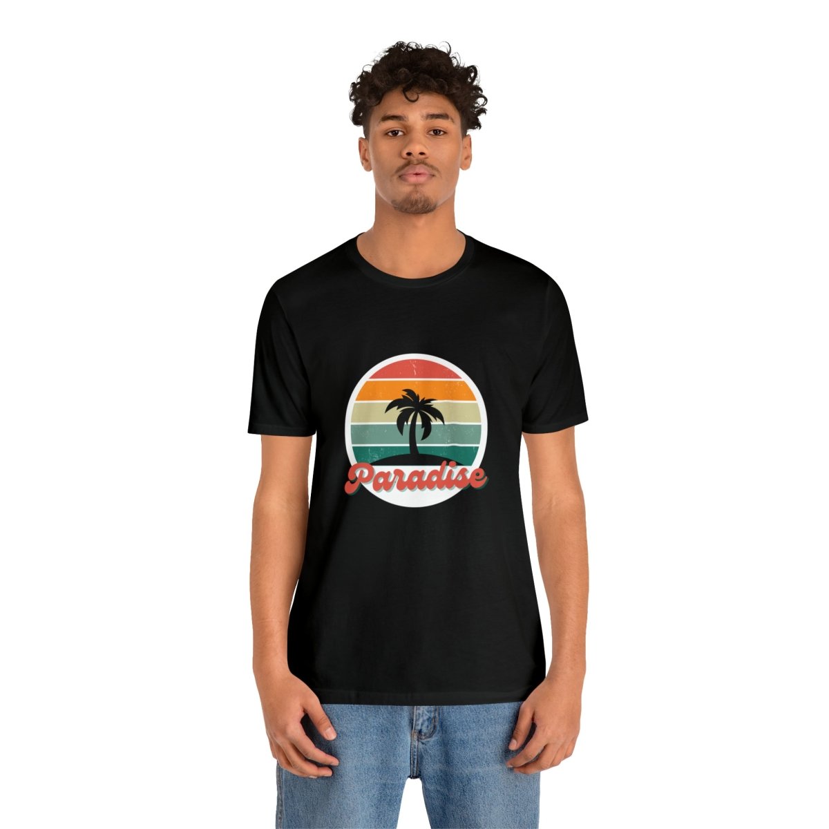 "Paradise"-Retro-Motiv T-Shirt - Vintage-Stil trifft Komfort - Unisex Jersey Short Sleeve Tee - HappyHugPixels Paradise Retro