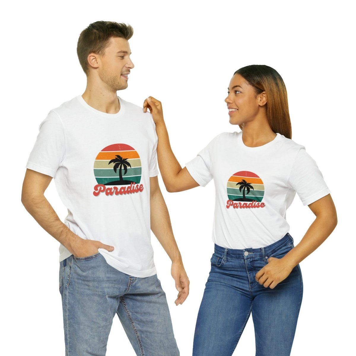 "Paradise"-Retro-Motiv T-Shirt - Vintage-Stil trifft Komfort - Unisex Jersey Short Sleeve Tee - HappyHugPixels Paradise Retro