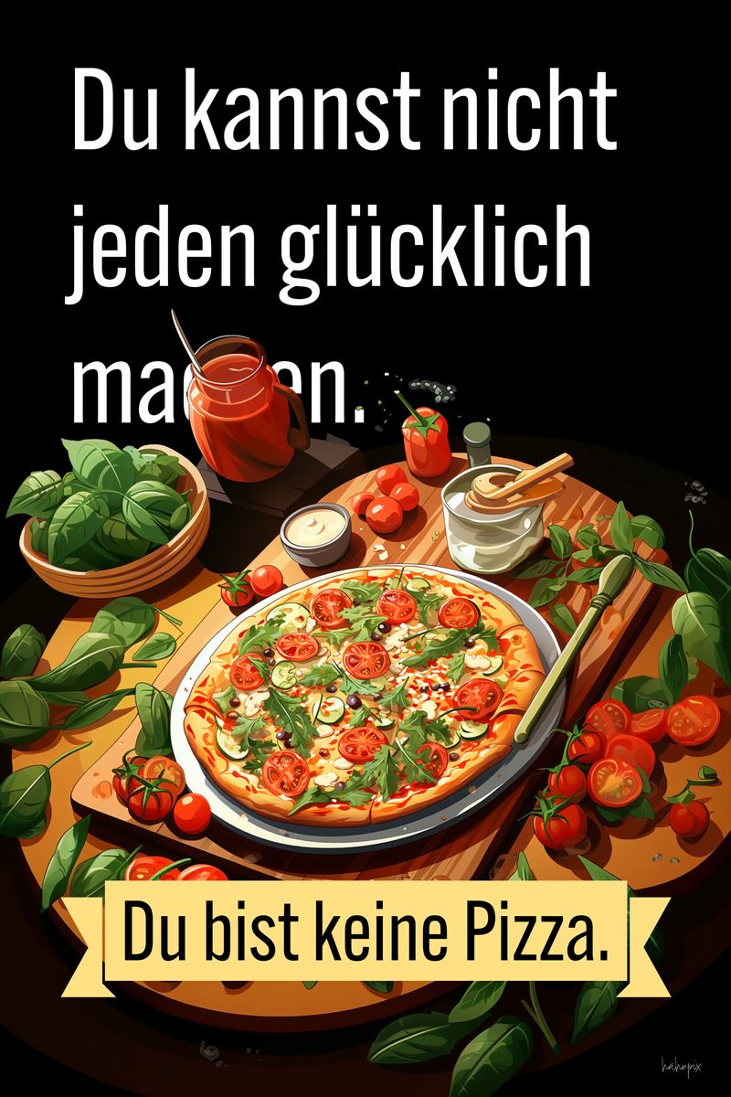 Pizza Liebhaber Poster - "Du bist keine Pizza" KI Illustration - Print bei HappyHugPixels