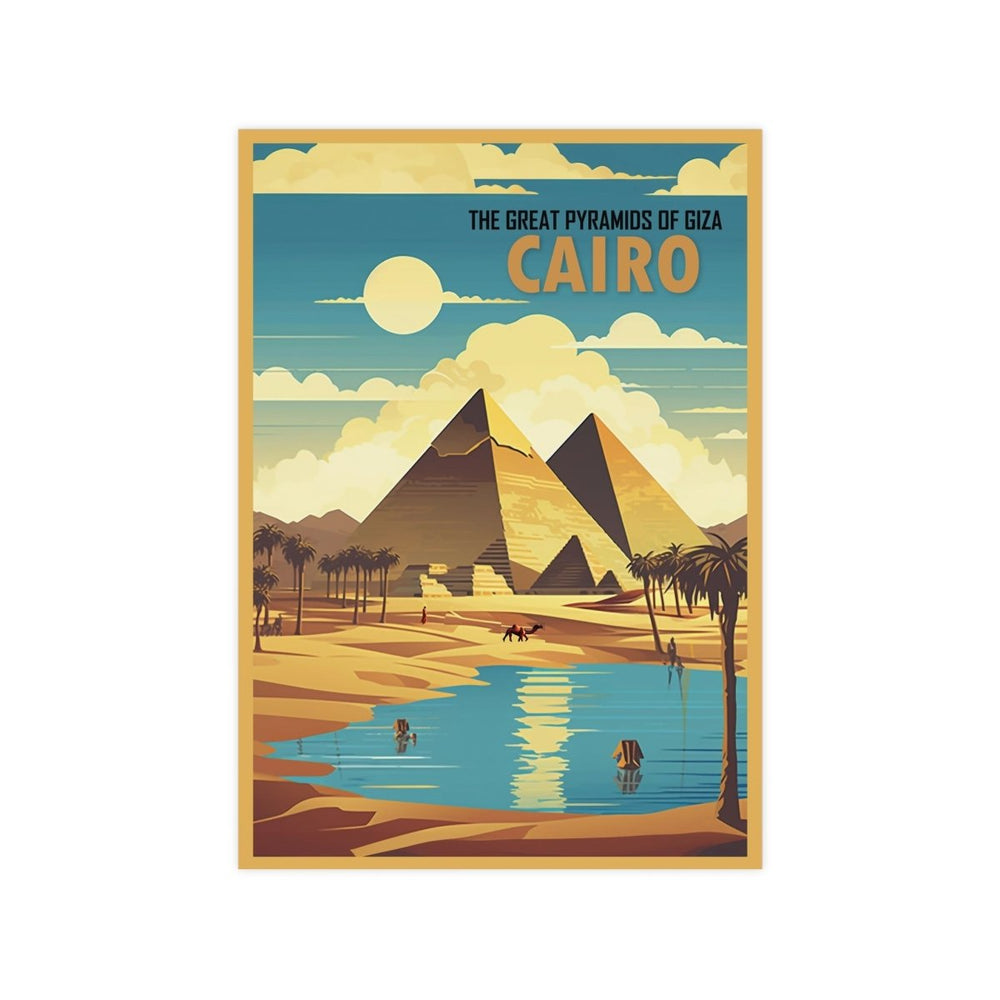 Pyramiden von Gizeh - Eindrucksvolles Travel Poster - Poster bei HappyHugPixels