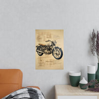 Motorrad daVinci Poster - Renaissance KI - Kunstposter - Poster bei HappyHugPixels
