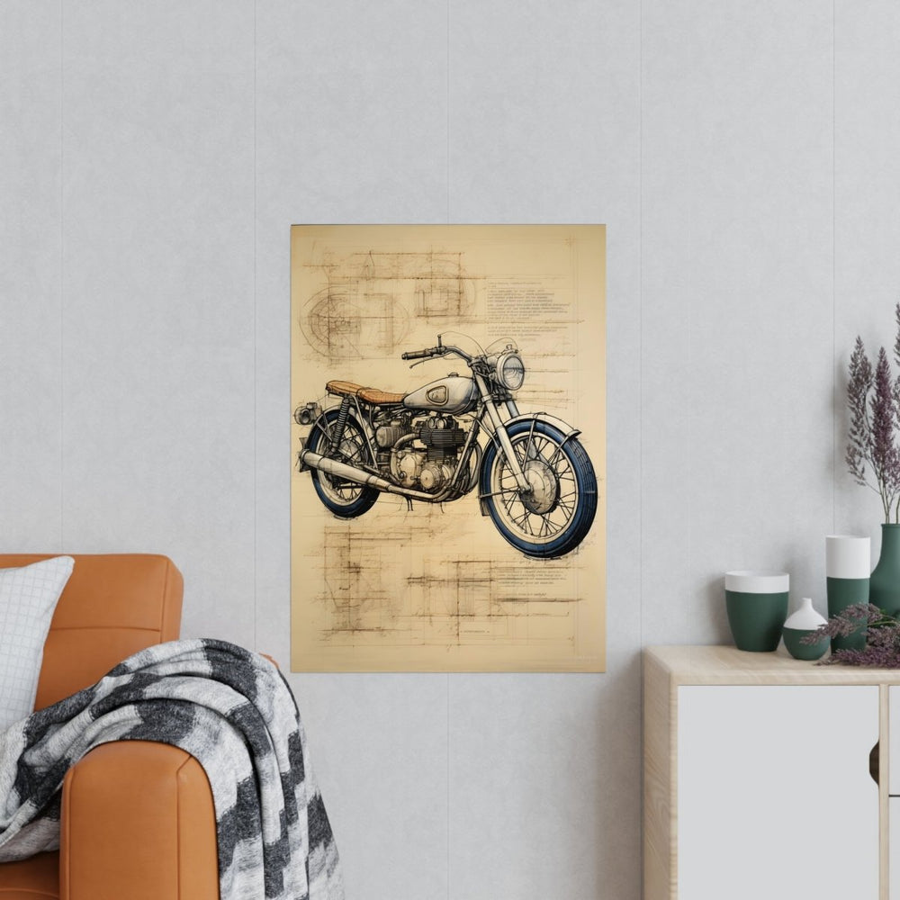 Motorrad daVinci Poster - Renaissance KI-Kunstposter - HappyHugPixels