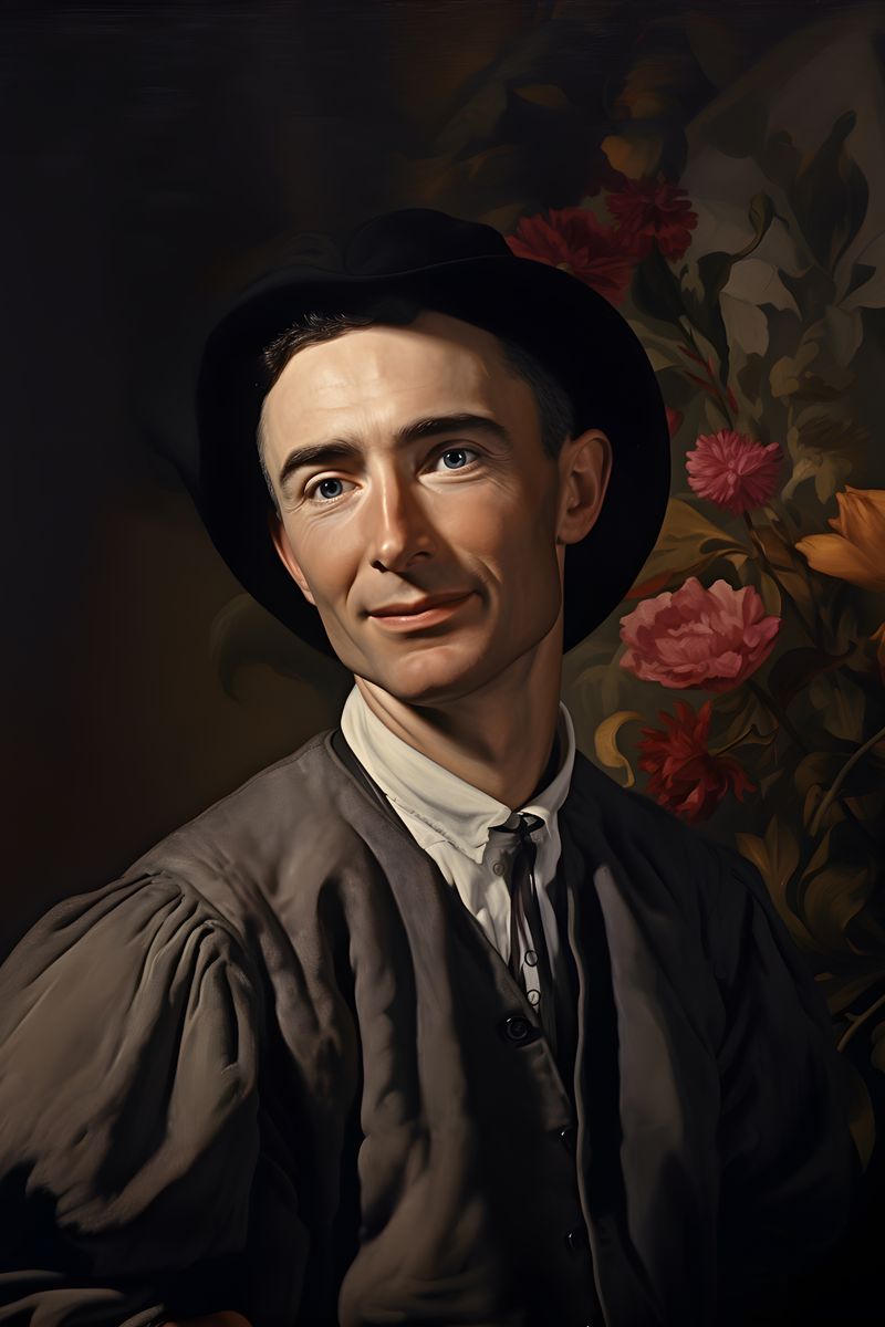 Robert Oppenheimer Leinwand - Renaissance Portrait - Poster bei HappyHugPixels