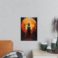 Schattenfigur im Sonnenlicht Poster - Mystische Illustration - Poster bei HappyHugPixels