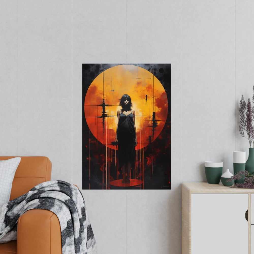 Schattenfigur im Sonnenlicht Poster - Mystische Illustration - Poster bei HappyHugPixels