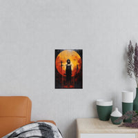 Schattenfigur im Sonnenlicht Poster - Mystische Illustration - Poster bei HappyHugPixels