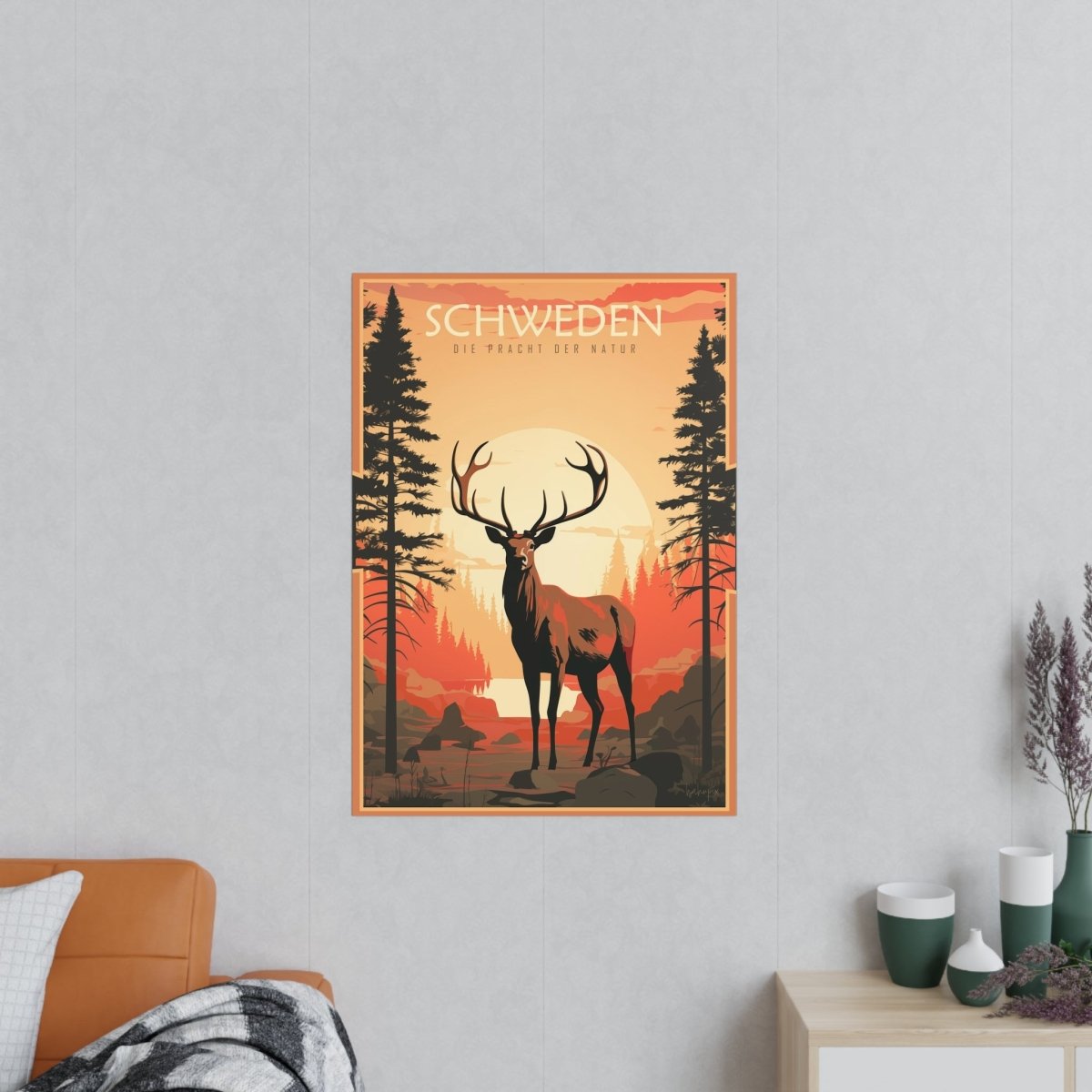 Schweden Poster - Naturwunder als wunderschöne Illustration - Poster bei HappyHugPixels