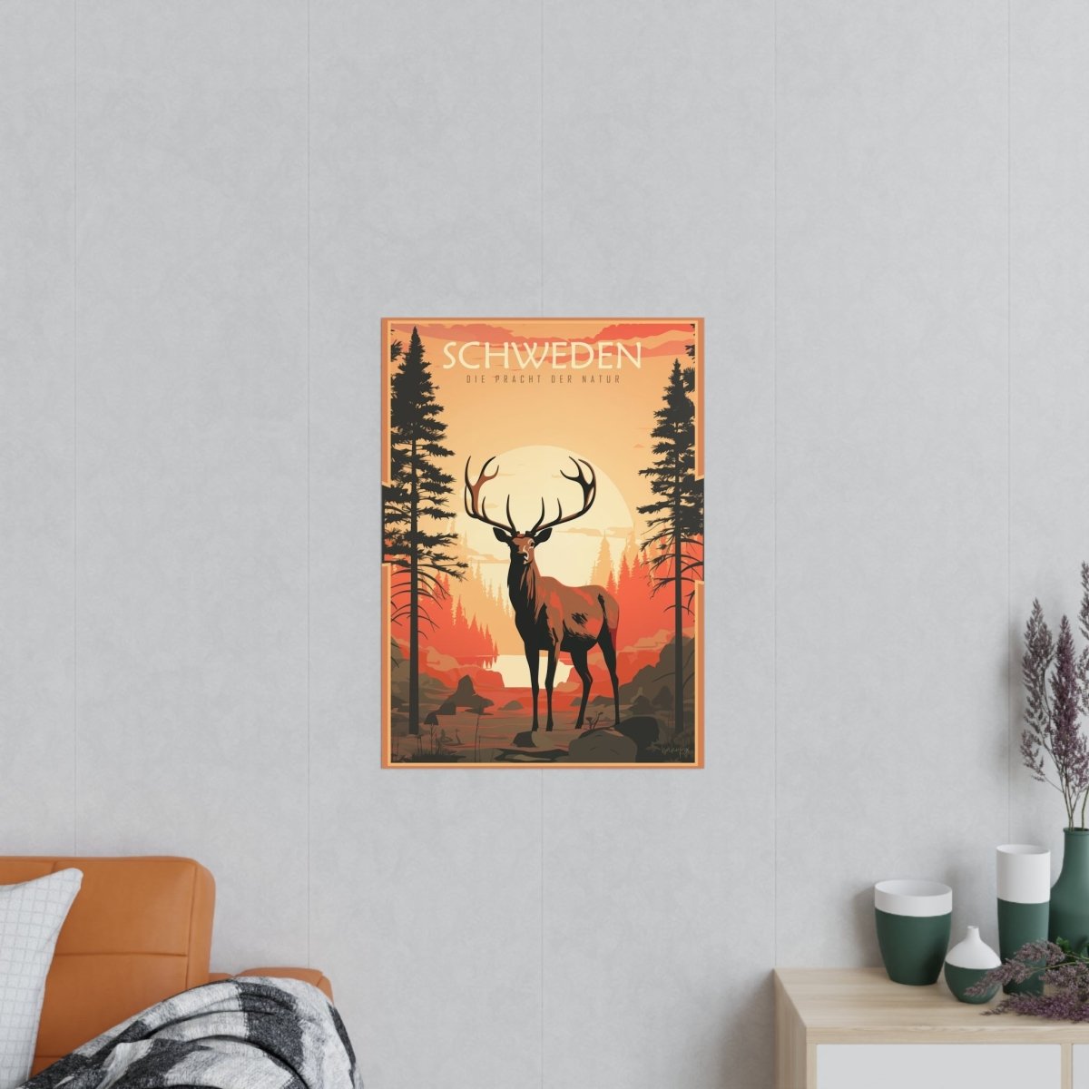 Schweden Poster - Naturwunder als wunderschöne Illustration - Poster bei HappyHugPixels