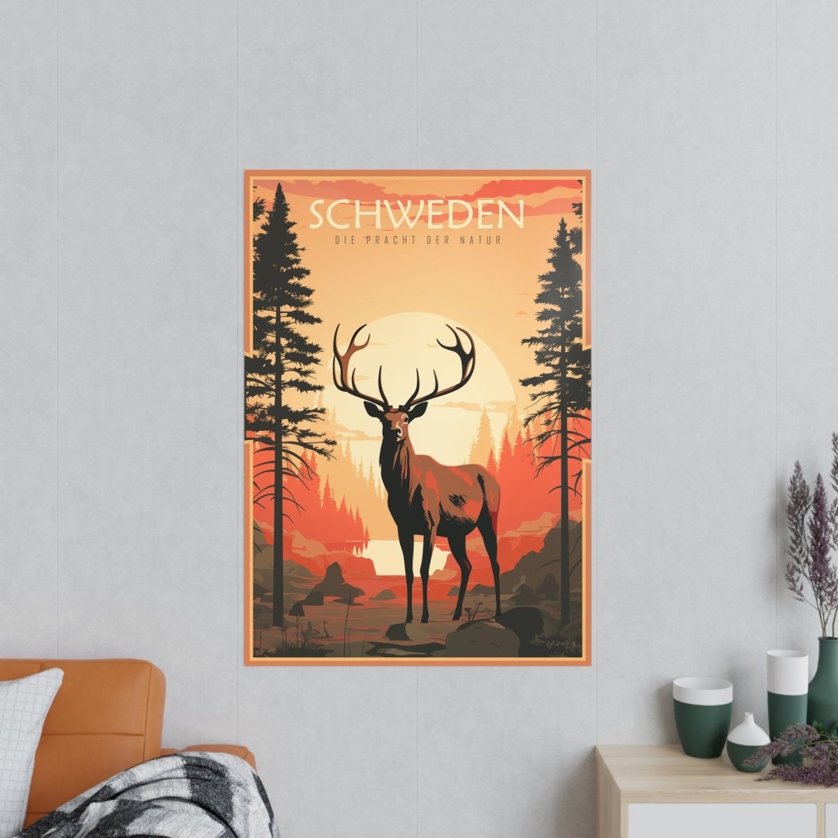 Schweden Poster - Naturwunder als wunderschöne Illustration - Poster bei HappyHugPixels