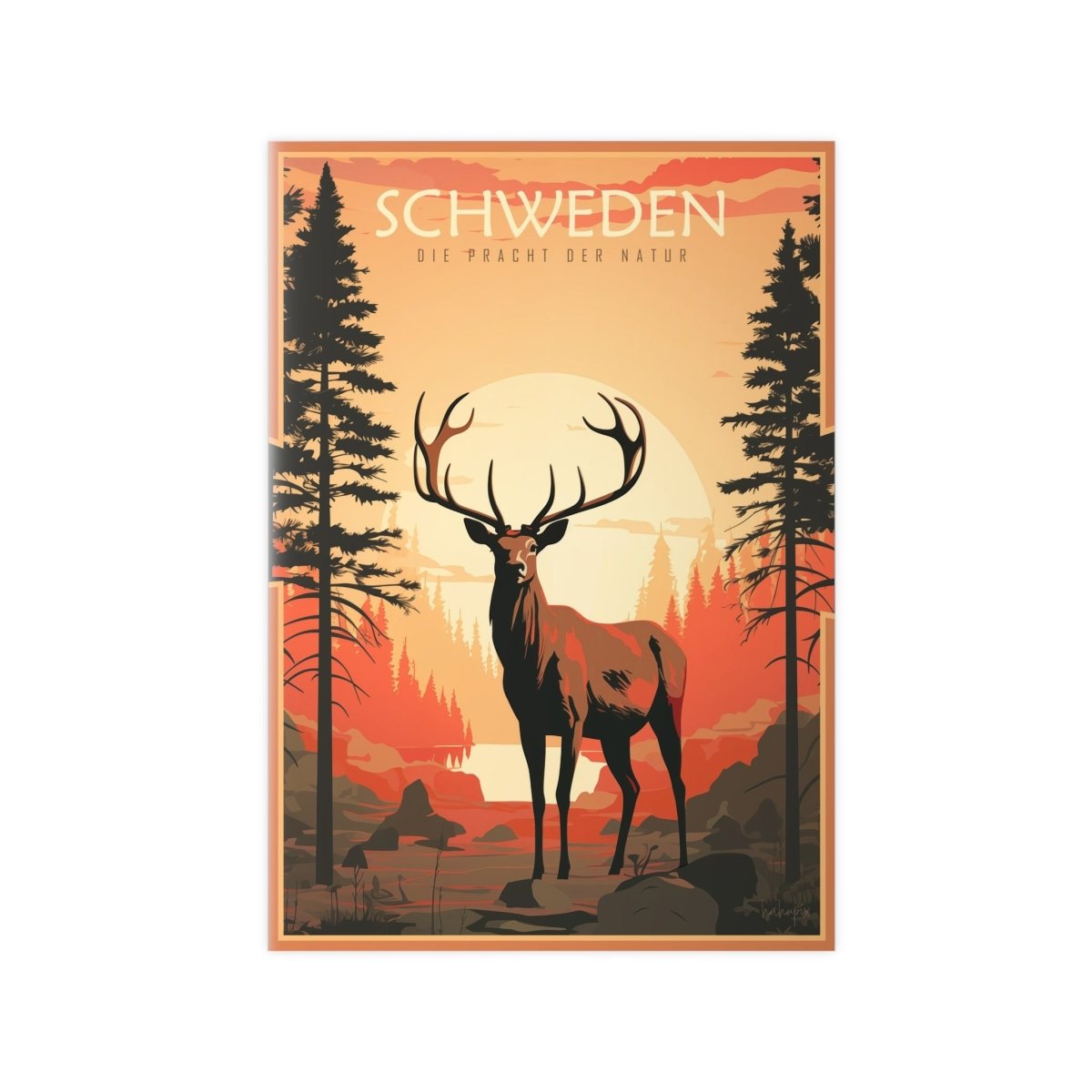 Schweden Poster - Naturwunder als wunderschöne Illustration - Poster bei HappyHugPixels