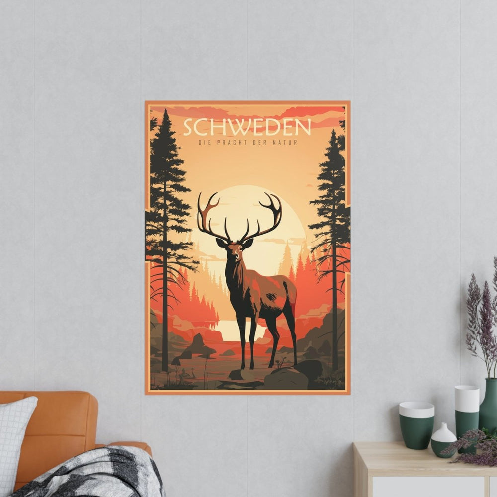 Schweden Poster - Naturwunder als wunderschöne Illustration - Poster bei HappyHugPixels