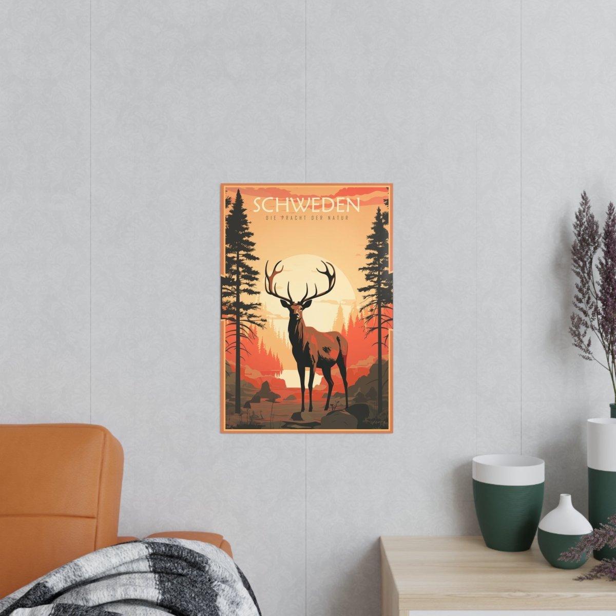 Schweden Poster - Naturwunder als wunderschöne Illustration - Poster bei HappyHugPixels