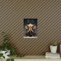 Shanti Elefant Poster in Leuchtendem Blau & Bronze - Matt Papier - Poster bei HappyHugPixels