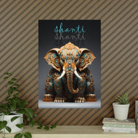 Shanti Elefant Poster in Leuchtendem Blau & Bronze - Matt Papier - Poster bei HappyHugPixels