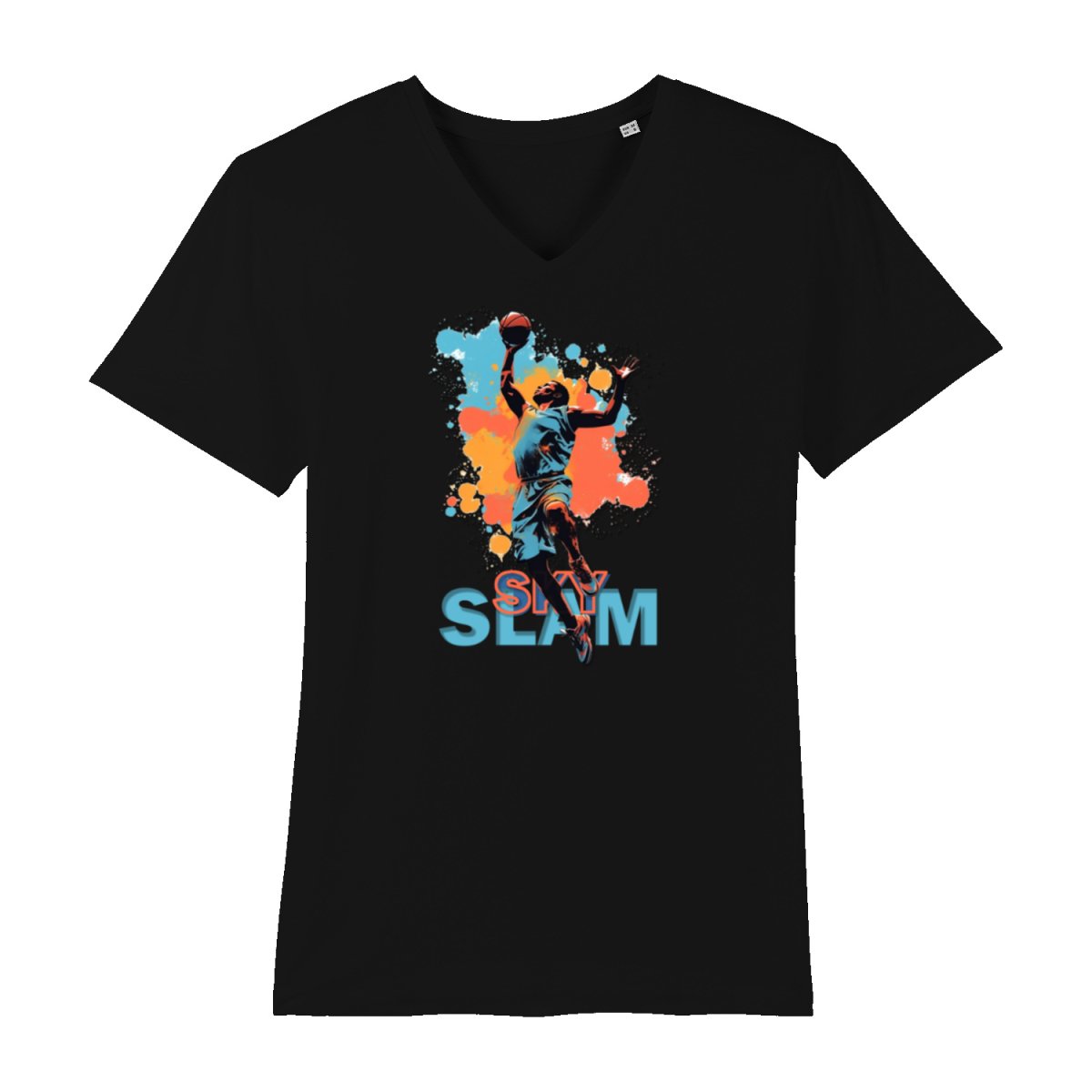 Sky Slam Basketball T - Shirt Herren V - Ausschnitt - Stanley&Stella - T - Shirt bei HappyHugPixels