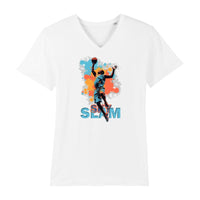 Sky Slam Basketball T - Shirt Herren V - Ausschnitt - Stanley&Stella - T - Shirt bei HappyHugPixels