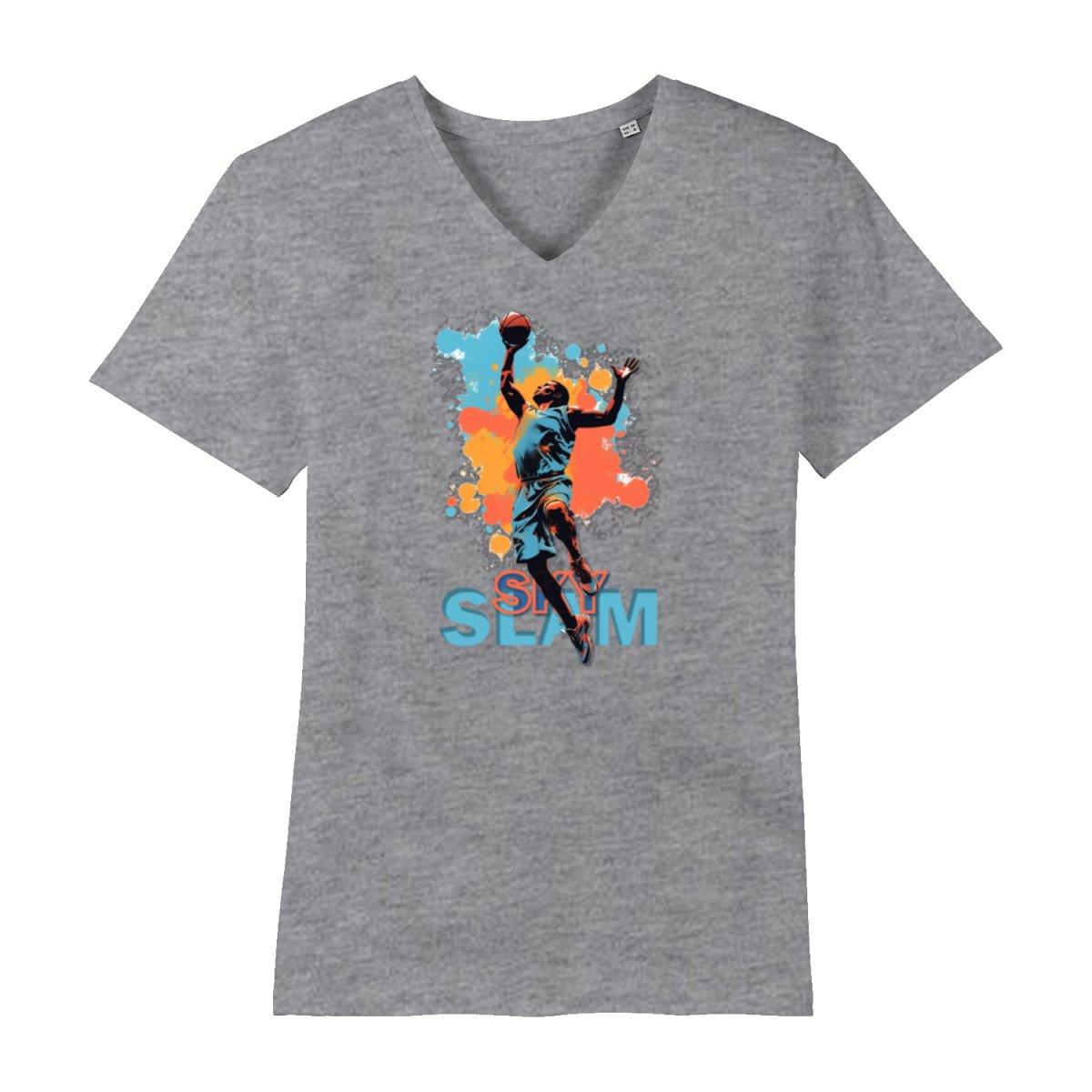 Sky Slam Basketball T - Shirt Herren V - Ausschnitt - Stanley&Stella - T - Shirt bei HappyHugPixels