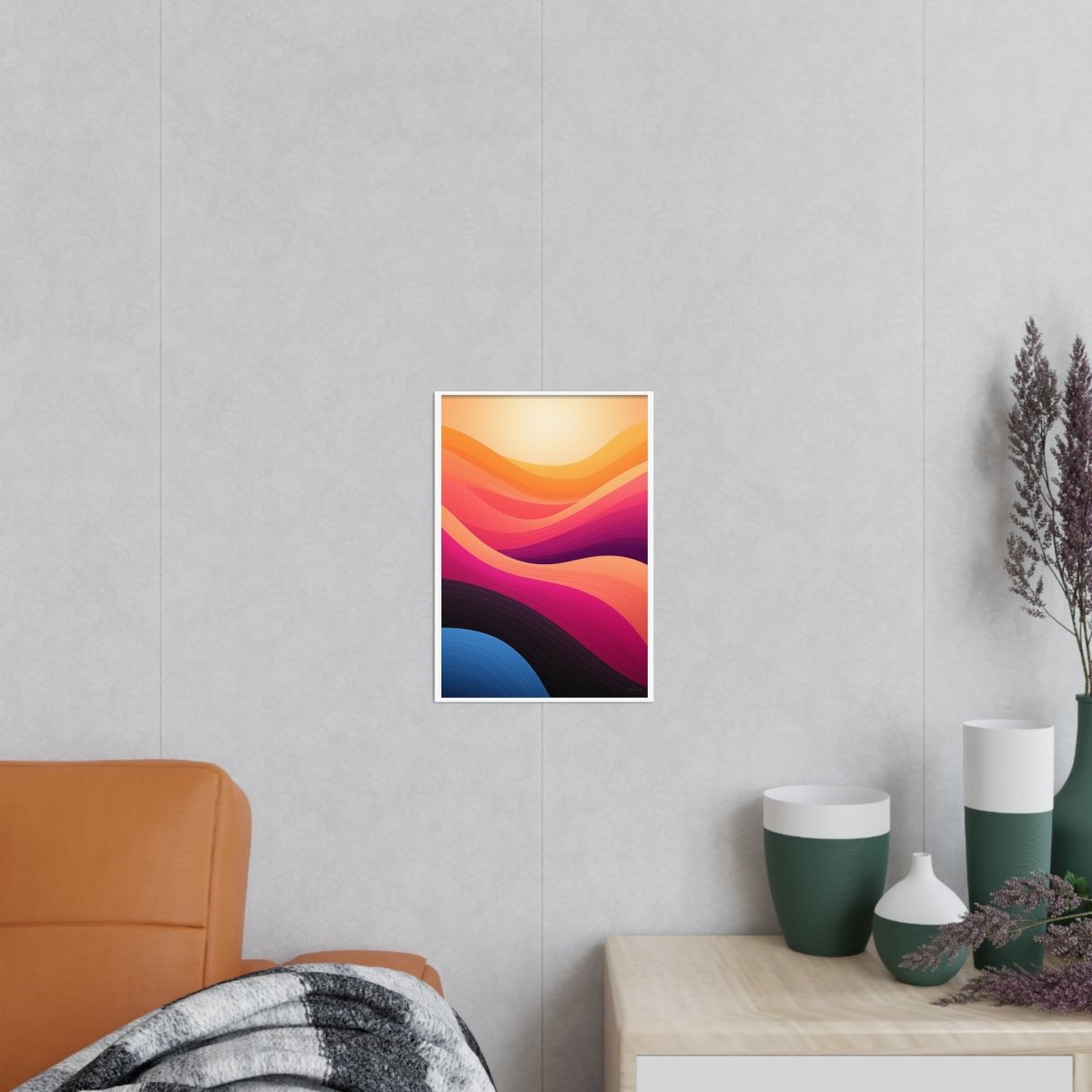 Abstrakter Sonnenaufgang Poster - Modernes Designposter - Poster bei HappyHugPixels