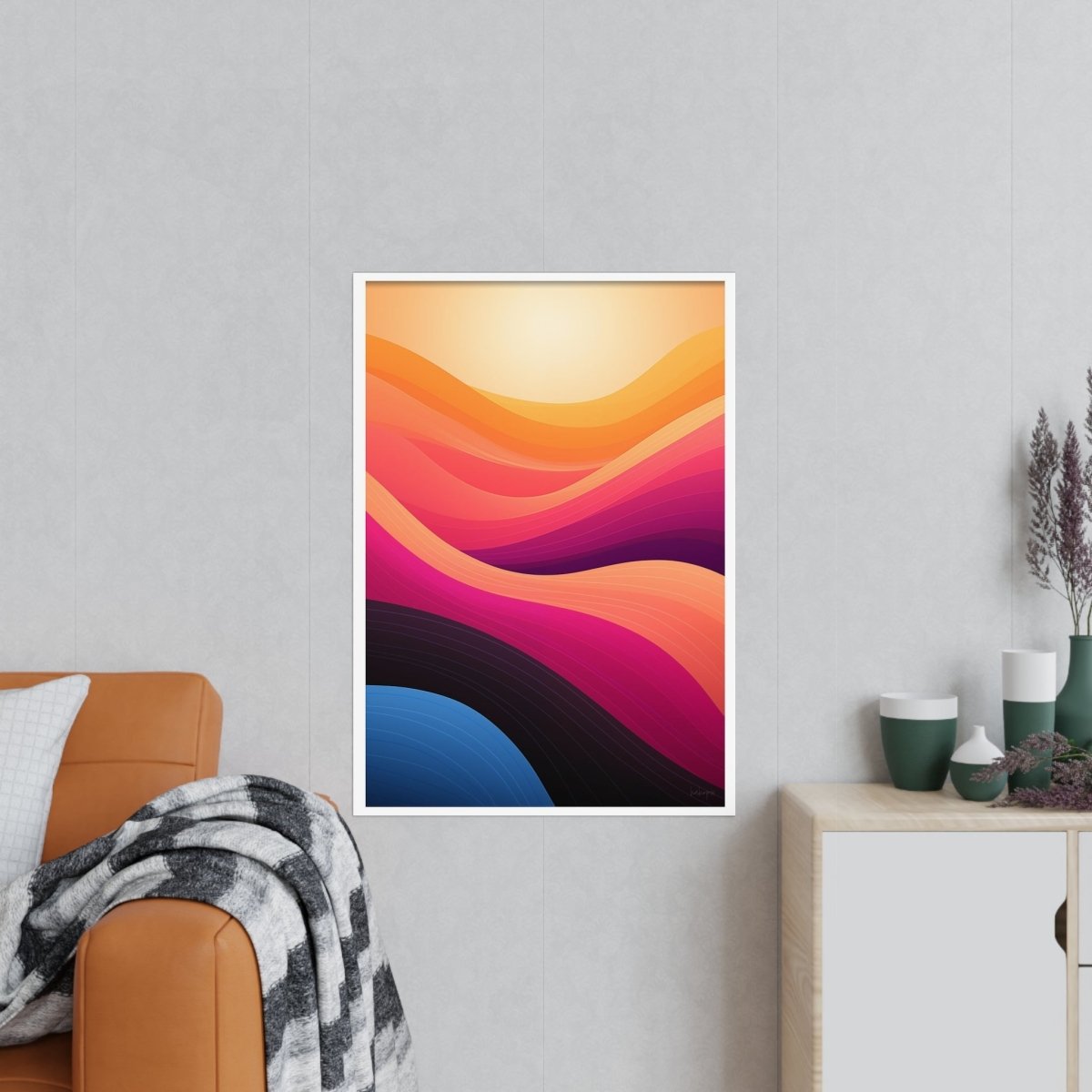 Abstrakter Sonnenaufgang Poster - Modernes Designposter - Poster bei HappyHugPixels