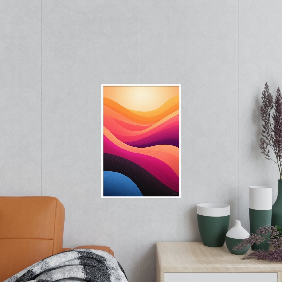 Abstrakter Sonnenaufgang Poster - Modernes Designposter - Poster bei HappyHugPixels