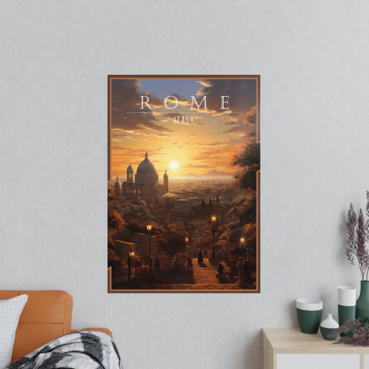 Sonnenuntergang Rom – Dekoratives Qualitäts - Poster - Poster bei HappyHugPixels