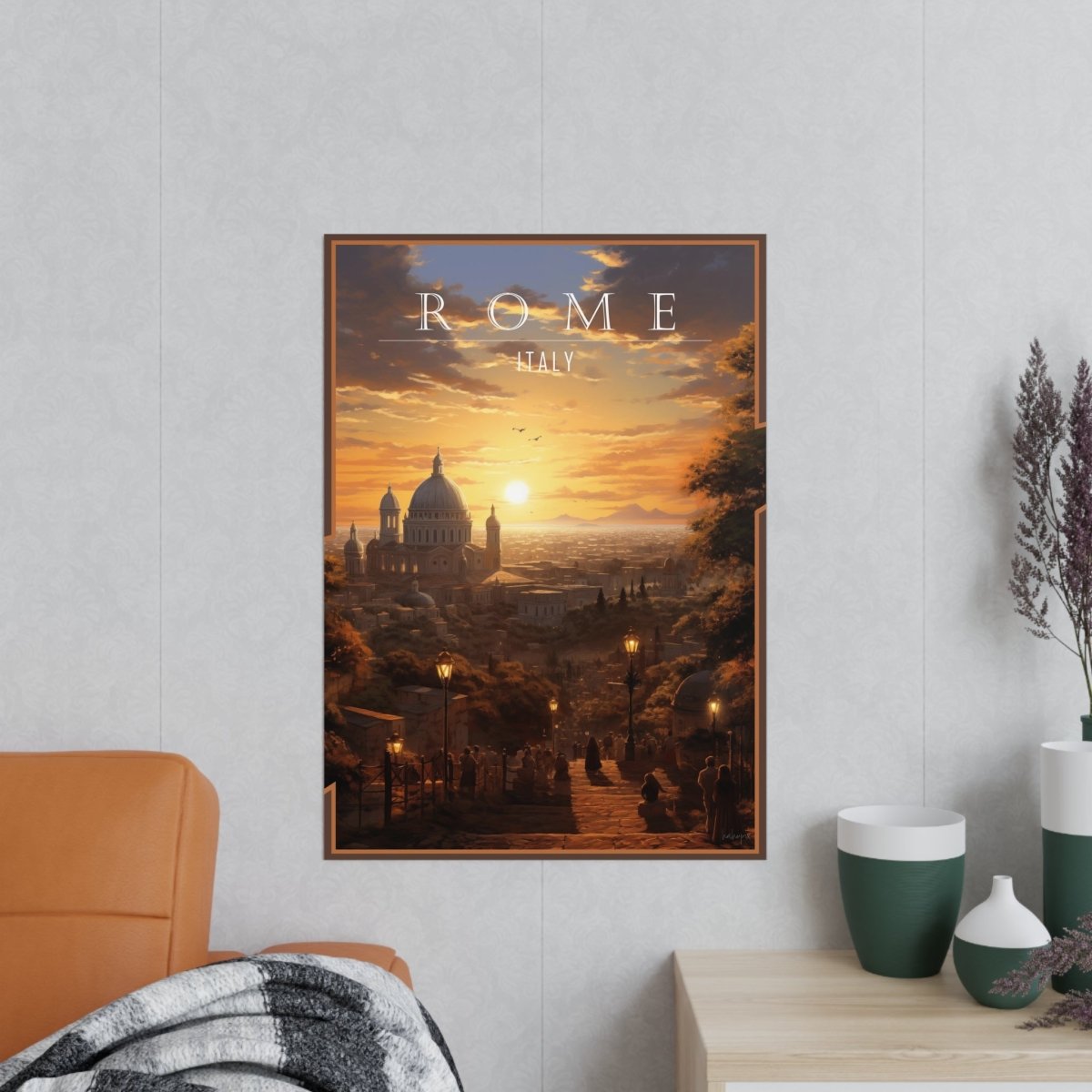 Sonnenuntergang Rom – Dekoratives Qualitäts - Poster - Poster bei HappyHugPixels