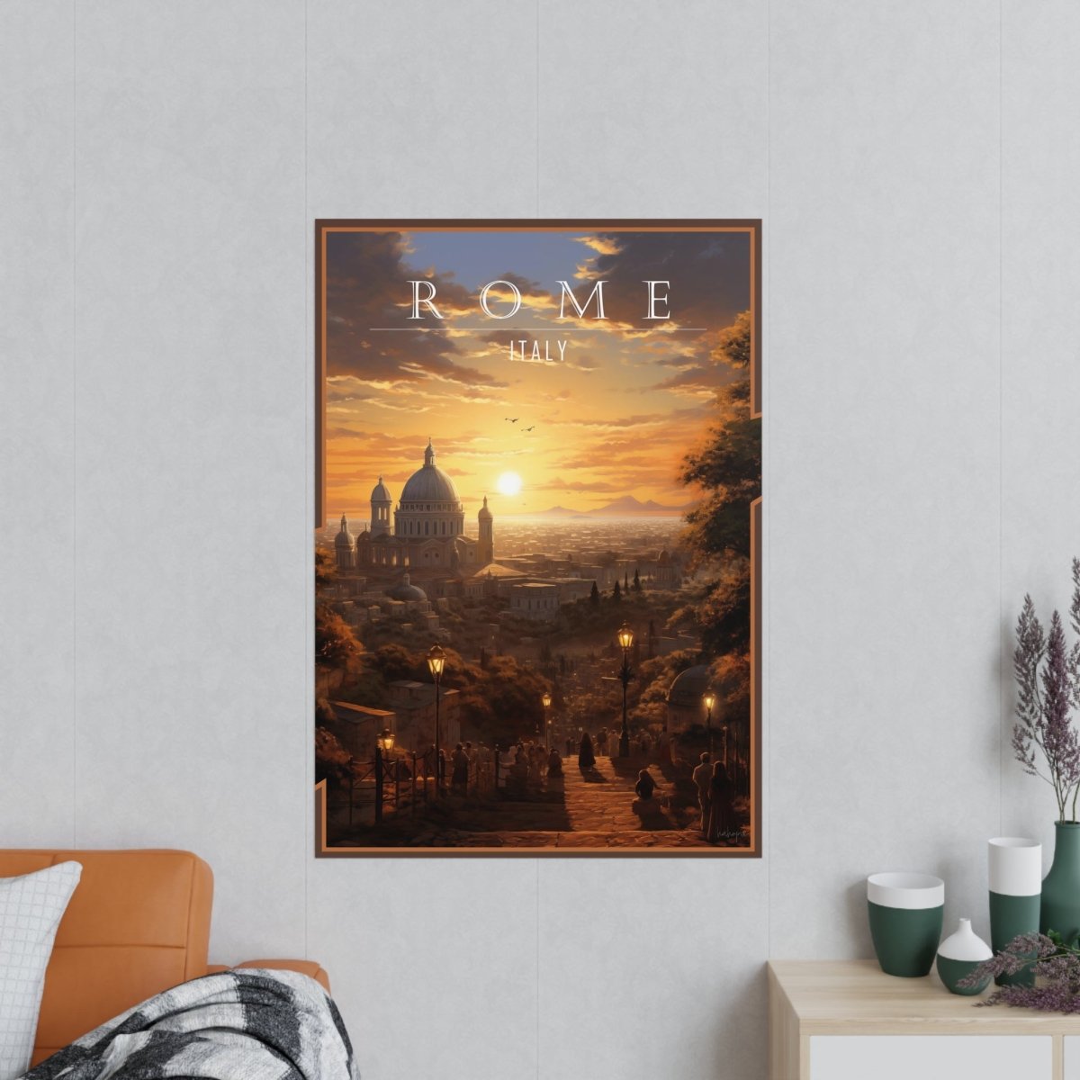 Sonnenuntergang Rom – Dekoratives Qualitäts - Poster - Poster bei HappyHugPixels