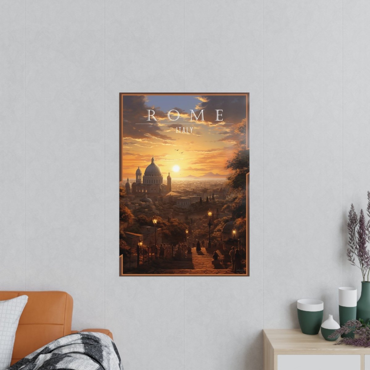 Sonnenuntergang Rom – Dekoratives Qualitäts - Poster - Poster bei HappyHugPixels