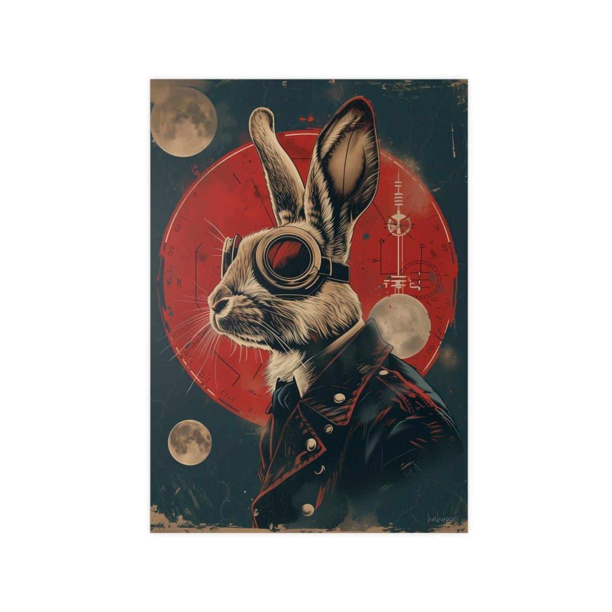 Steampunk Hase Poster – Vintage - Style Astronomie Kunstdruck - Poster bei HappyHugPixels