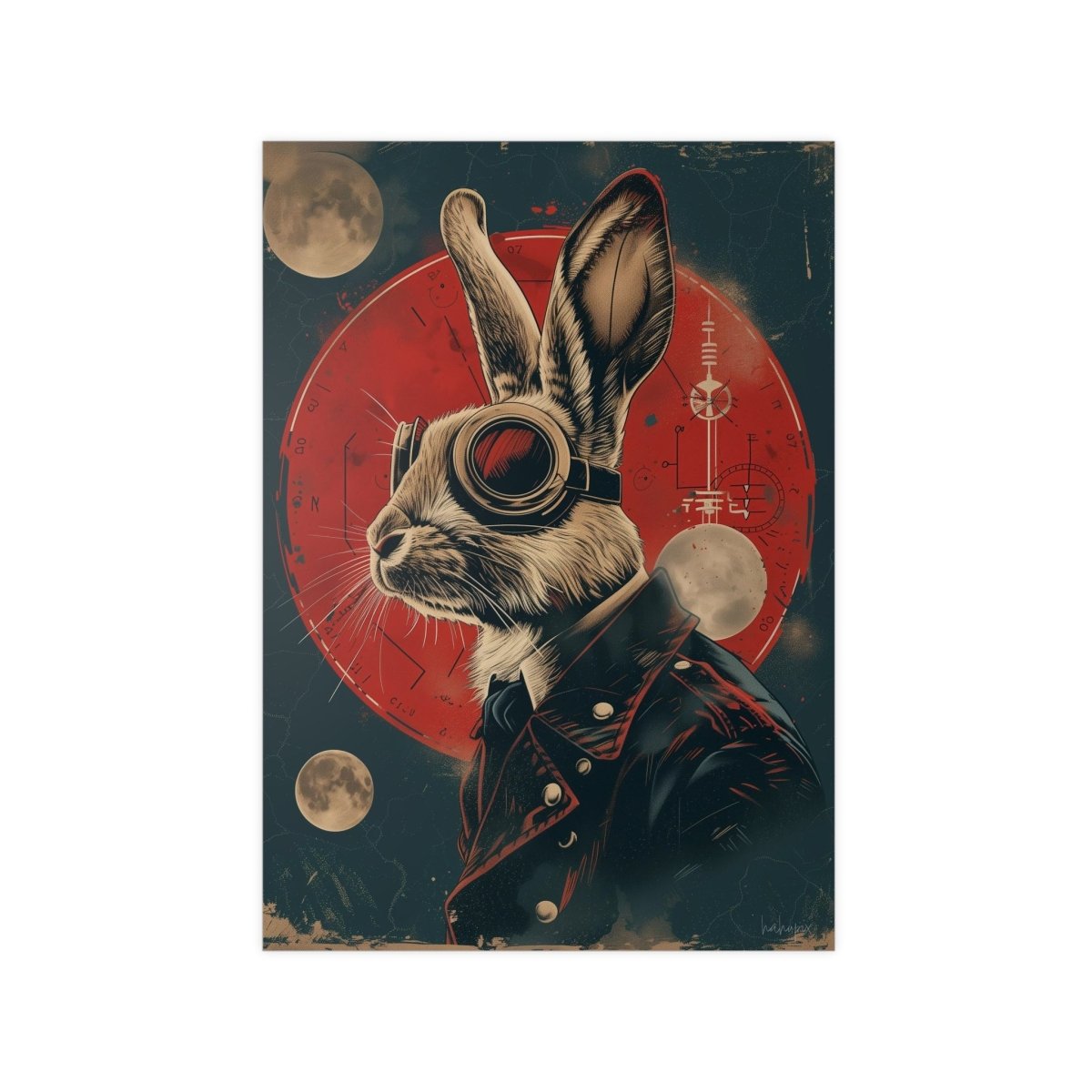 Steampunk Hase Poster – Vintage - Style Astronomie Kunstdruck - Poster bei HappyHugPixels
