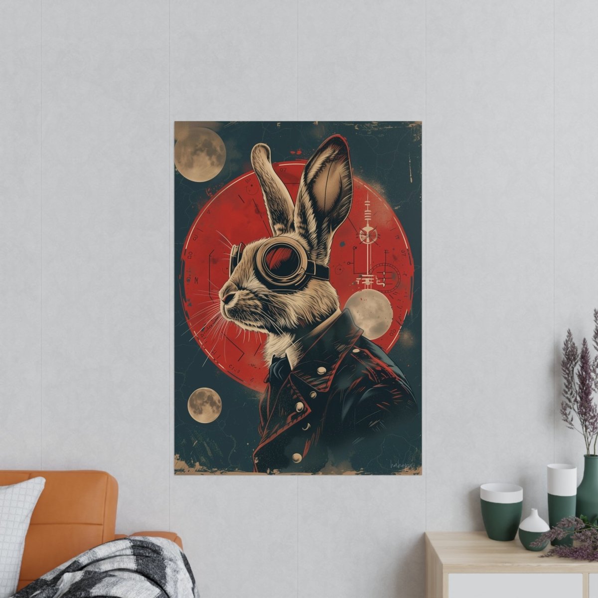 Steampunk Hase Poster – Vintage - Style Astronomie Kunstdruck - Poster bei HappyHugPixels