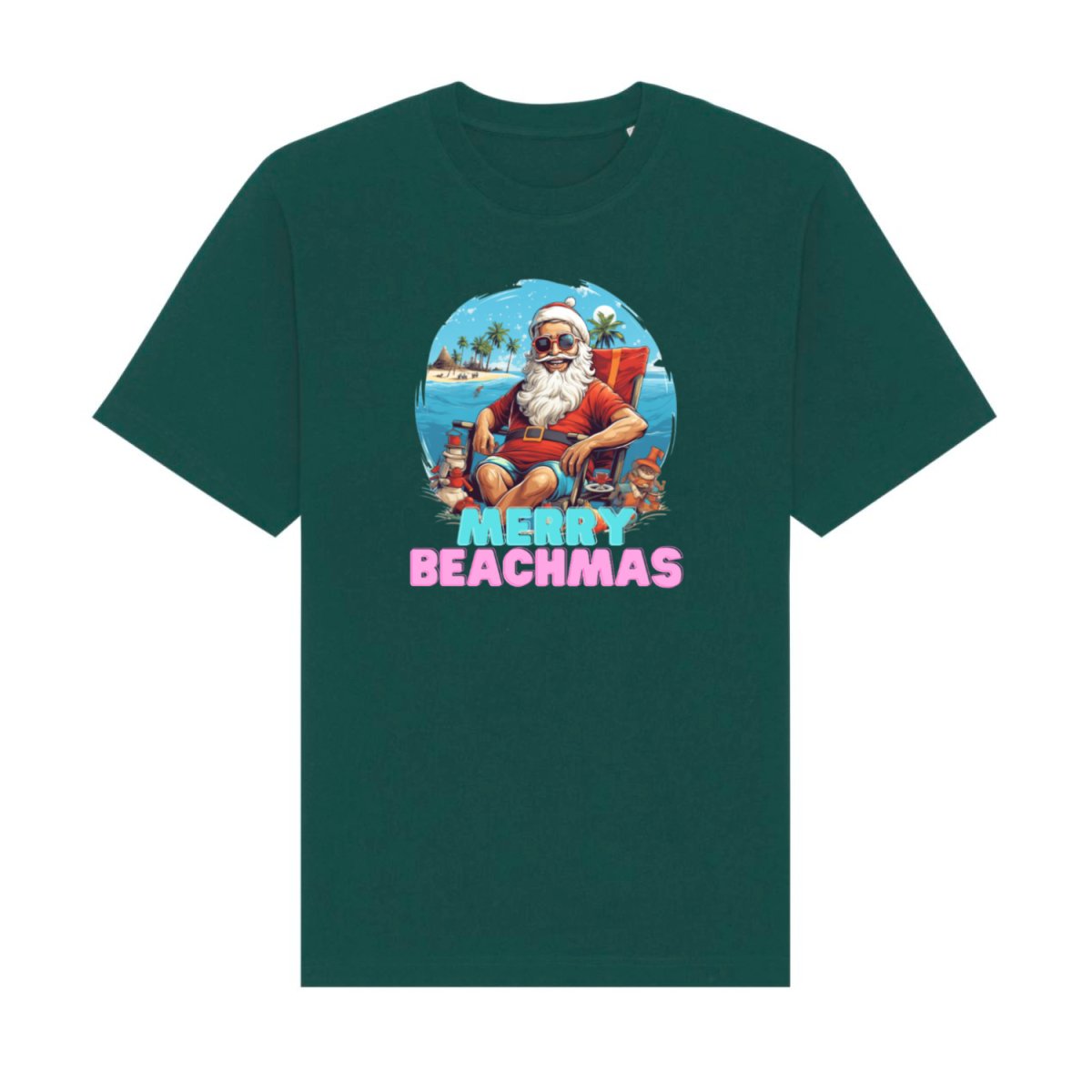 Strand Weihnachtsmann T - Shirt - "Merry Beachmas" Freestyler - bei HappyHugPixels