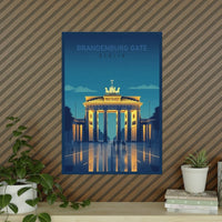 Brandenburger Tor Poster bei Nacht - Kunstvolle KI Illustration - Poster bei HappyHugPixels