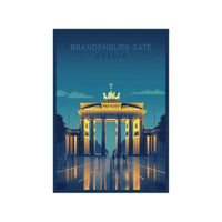 Brandenburger Tor Poster bei Nacht - Kunstvolle KI Illustration - Poster bei HappyHugPixels