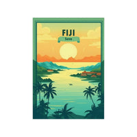 Fiji Poster - Exotisches Suva, Fiji Inseln - Travelposter Inselidylle - Poster bei HappyHugPixels