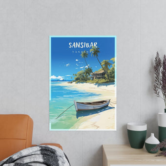 Sansibar Poster - Tropische Idylle Tansania - Travelposter - Poster bei HappyHugPixels