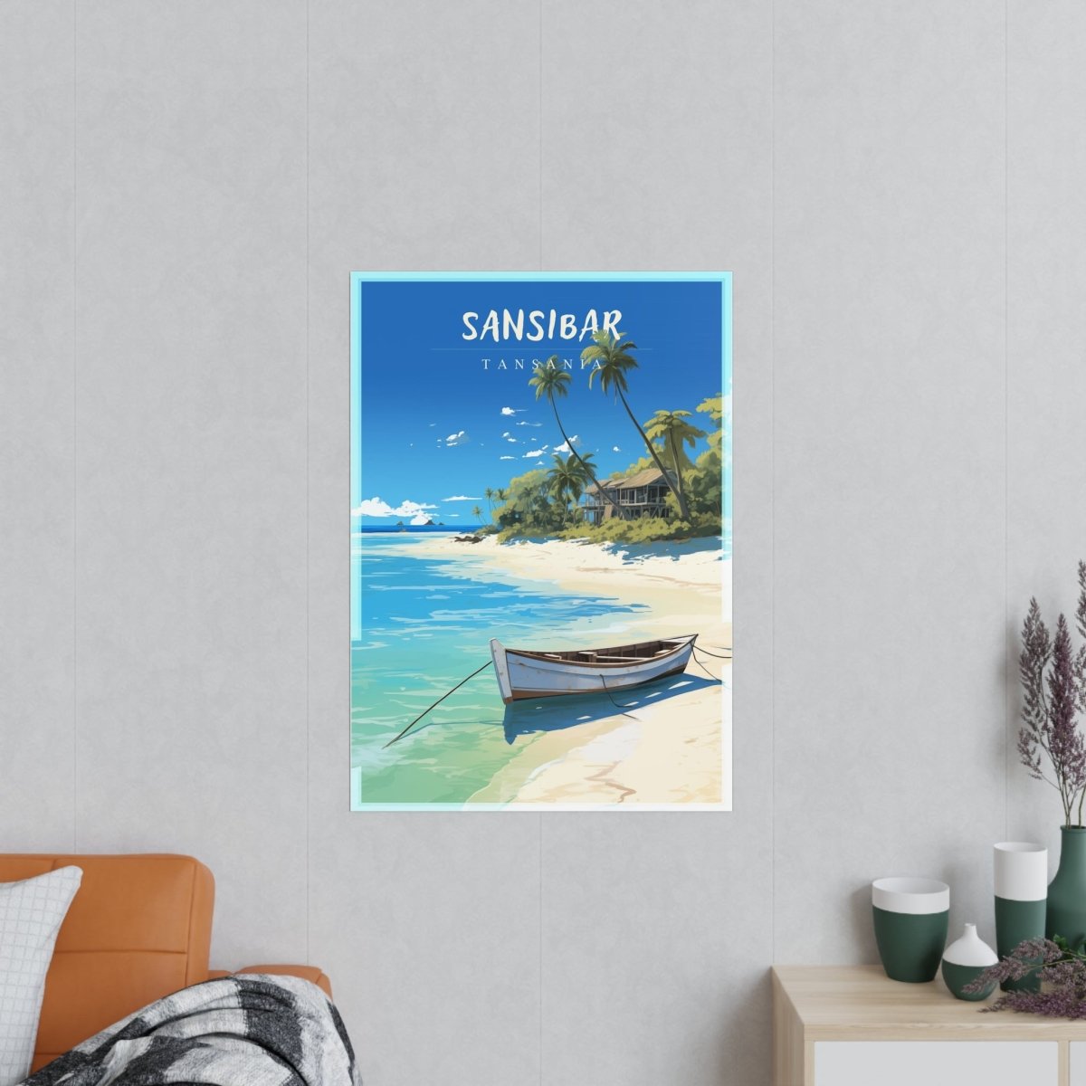 Sansibar Poster - Tropische Idylle Tansania - Travelposter - Poster bei HappyHugPixels