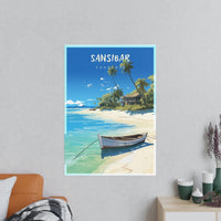 Sansibar Poster - Tropische Idylle Tansania - Travelposter - Poster bei HappyHugPixels