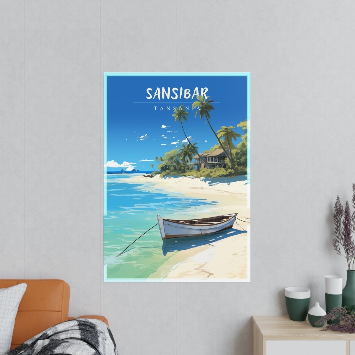 Sansibar Poster - Tropische Idylle Tansania - Travelposter - Poster bei HappyHugPixels