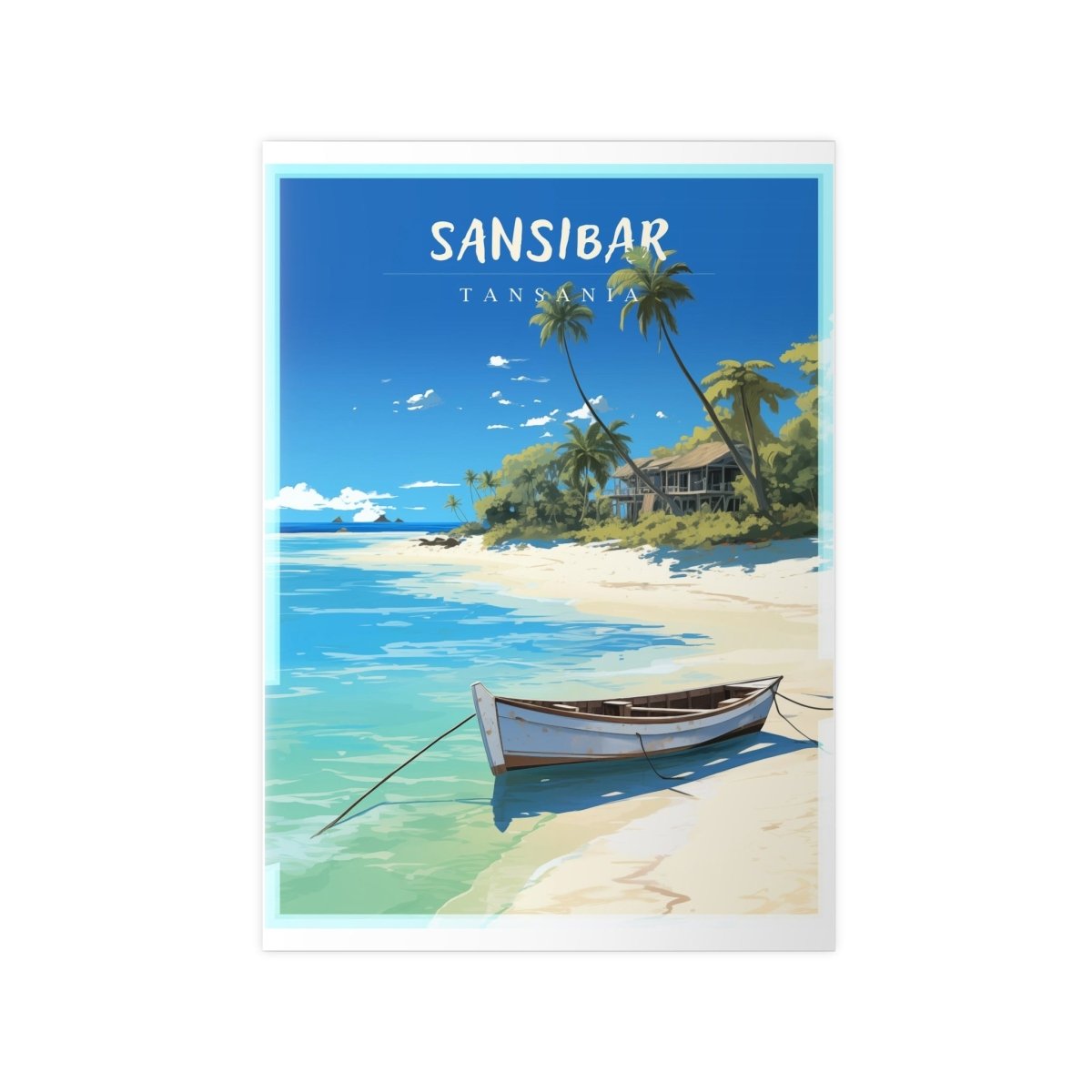 Sansibar Poster - Tropische Idylle Tansania - Travelposter - Poster bei HappyHugPixels