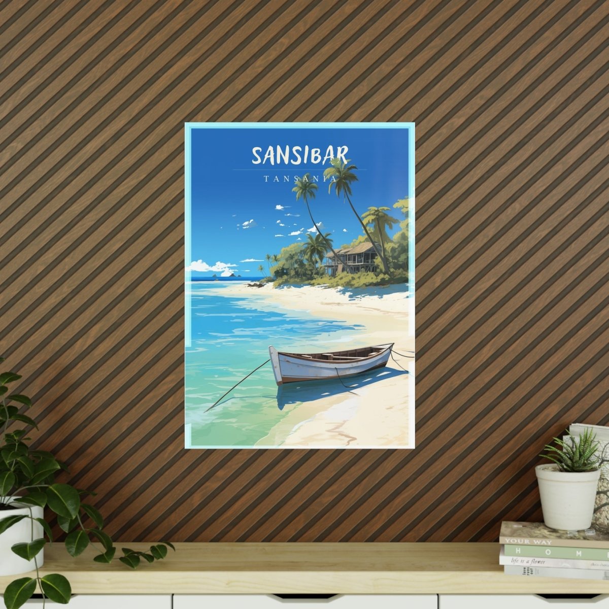 Sansibar Poster - Tropische Idylle Tansania - Travelposter - Poster bei HappyHugPixels