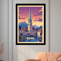 Bern Poster - Panoramablick auf die malerische Altstadt Brückenbogen - Poster bei HappyHugPixels