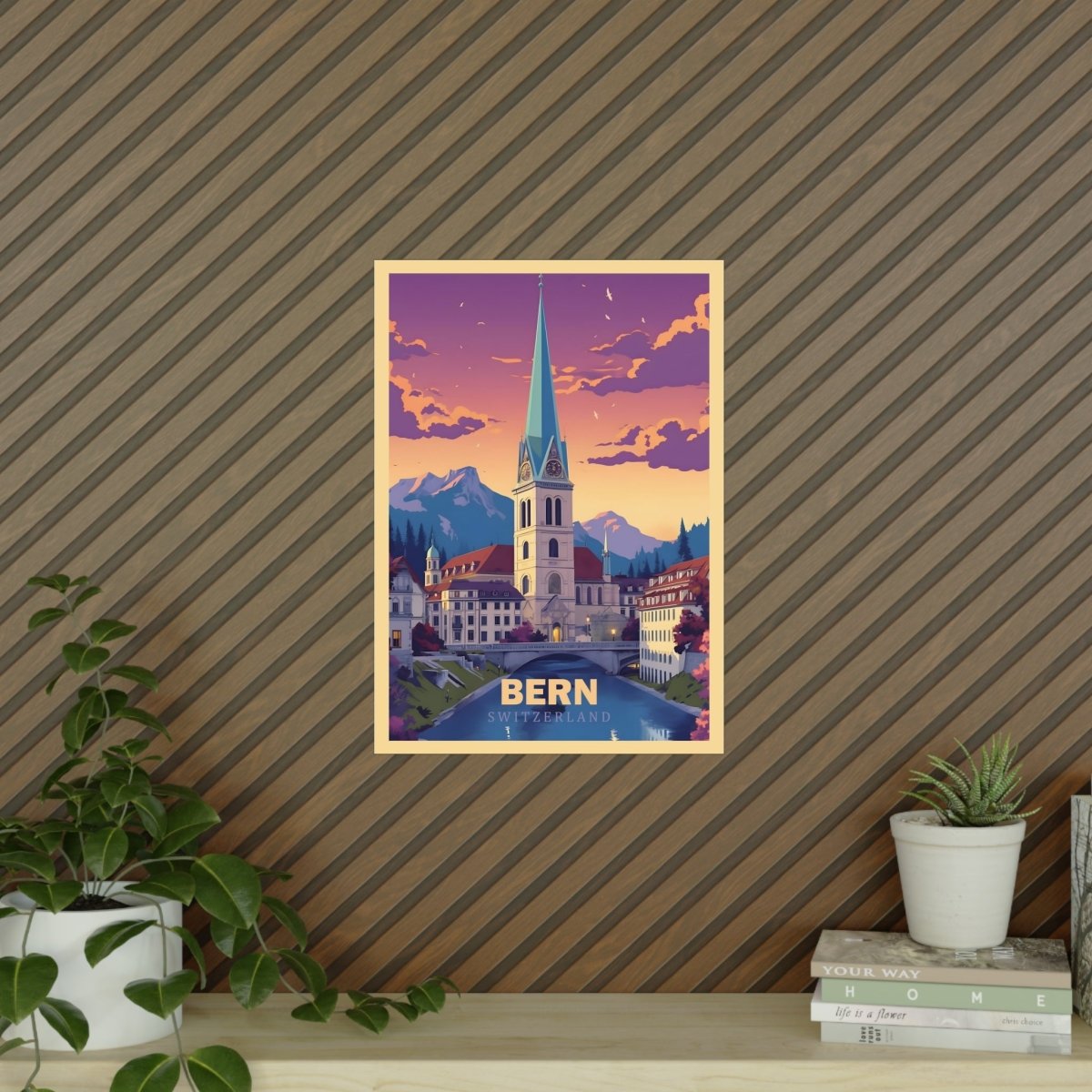 Bern Poster - Panoramablick auf die malerische Altstadt Brückenbogen - Poster bei HappyHugPixels