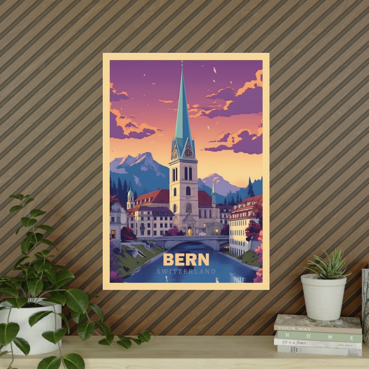 Bern Poster - Panoramablick auf die malerische Altstadt Brückenbogen - Poster bei HappyHugPixels