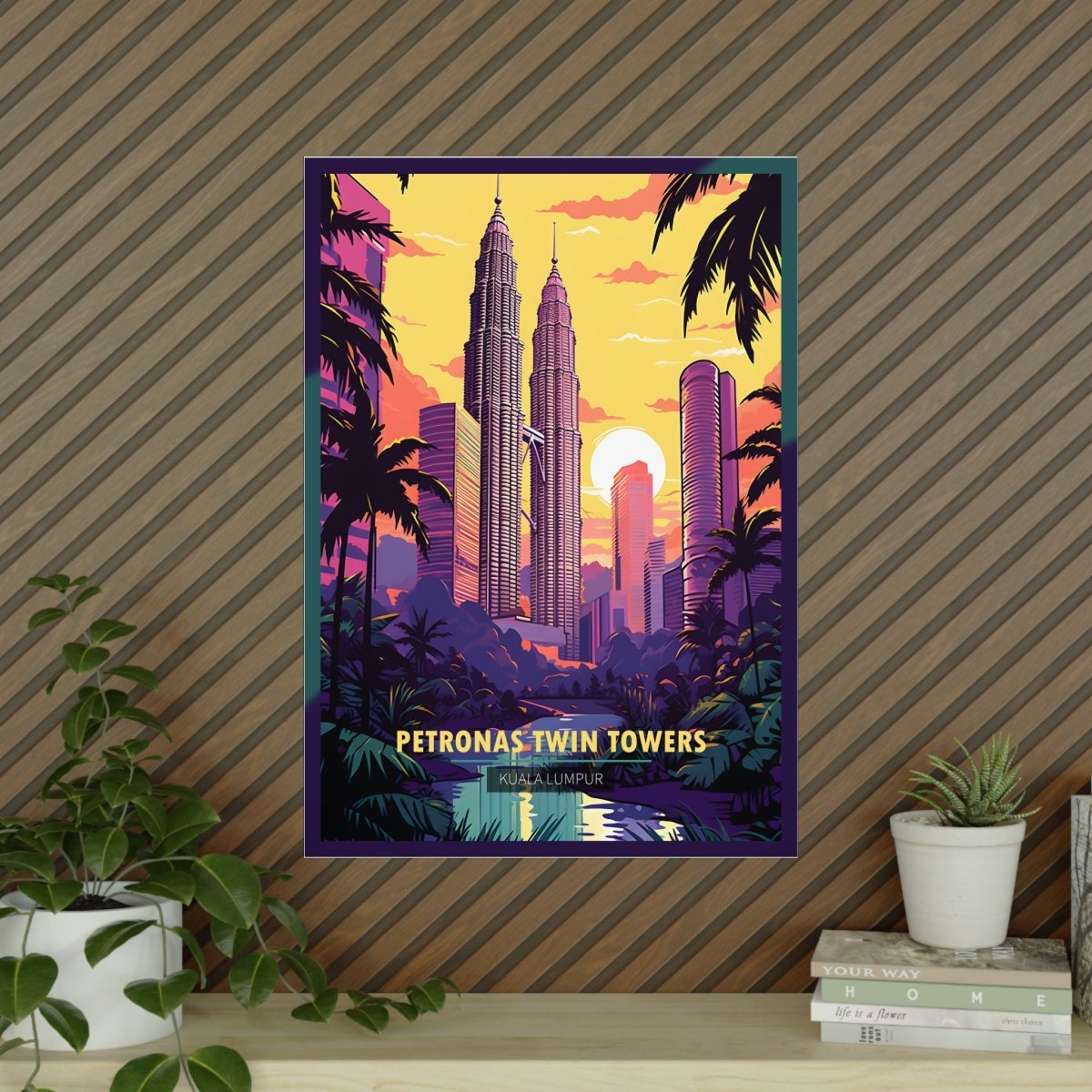 Kuala Lumpur Travel Poster - Petronas Twin Towers - Poster bei HappyHugPixels