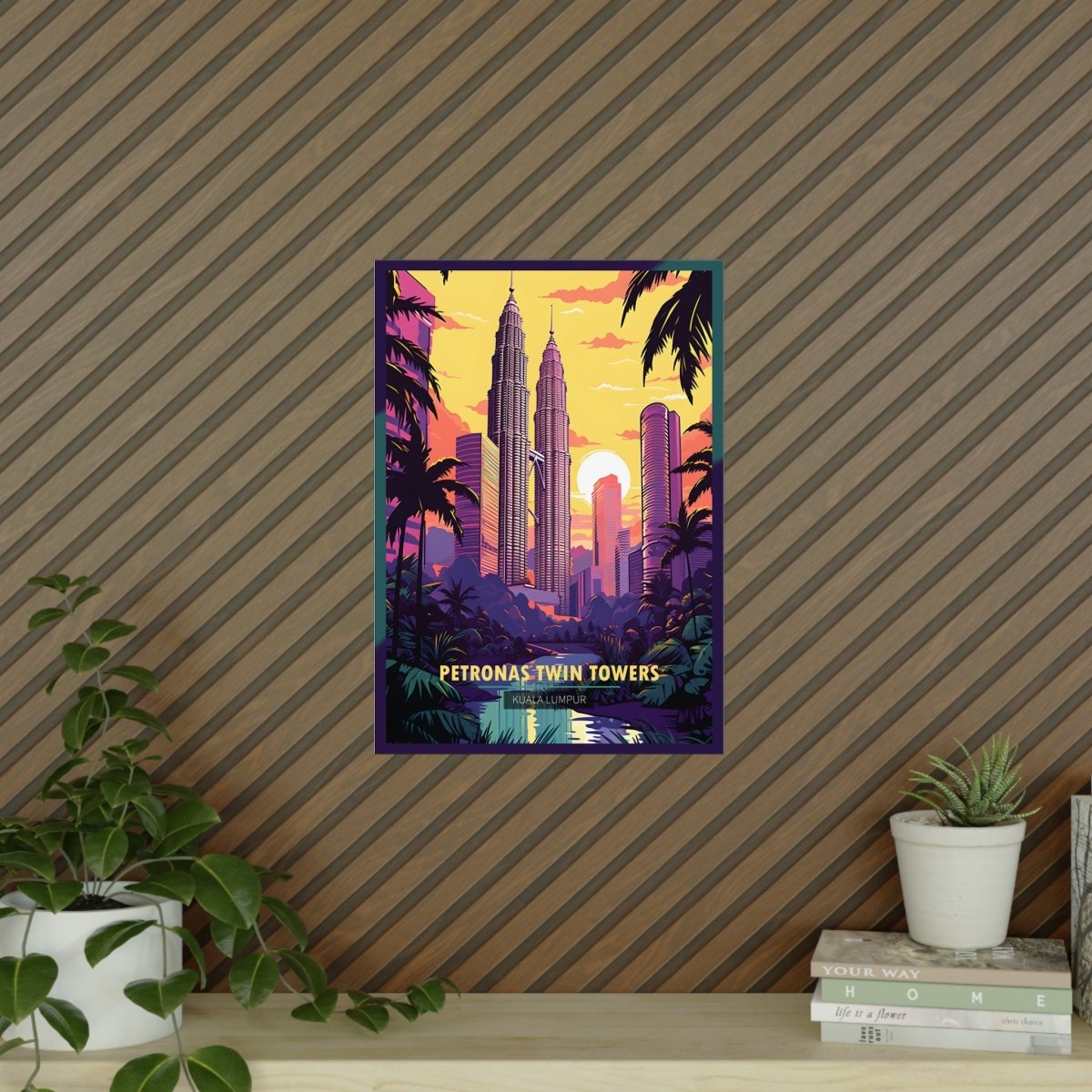 Kuala Lumpur Travel Poster - Petronas Twin Towers - Poster bei HappyHugPixels