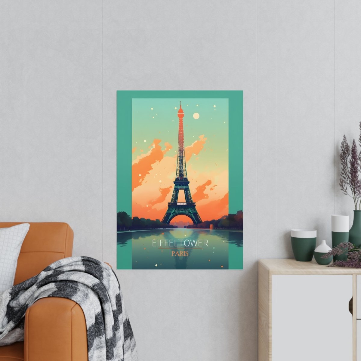 Paris Eiffelturm Poster - Illustration des Eiffelturms in Paris - Poster bei HappyHugPixels