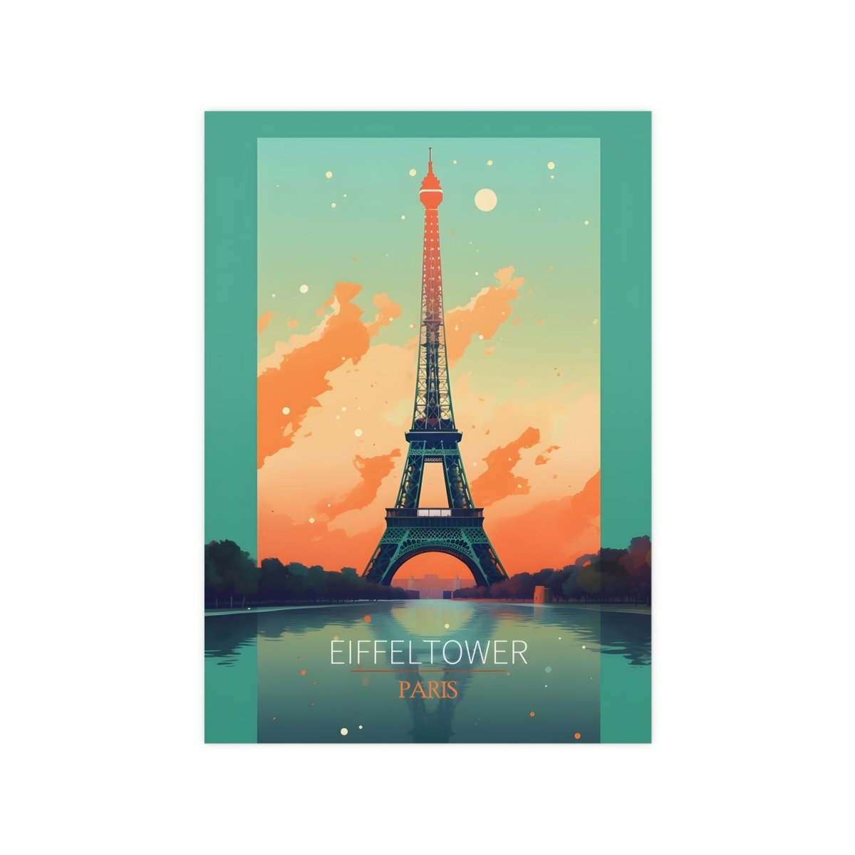 Paris Eiffelturm Poster - Illustration des Eiffelturms in Paris - Poster bei HappyHugPixels