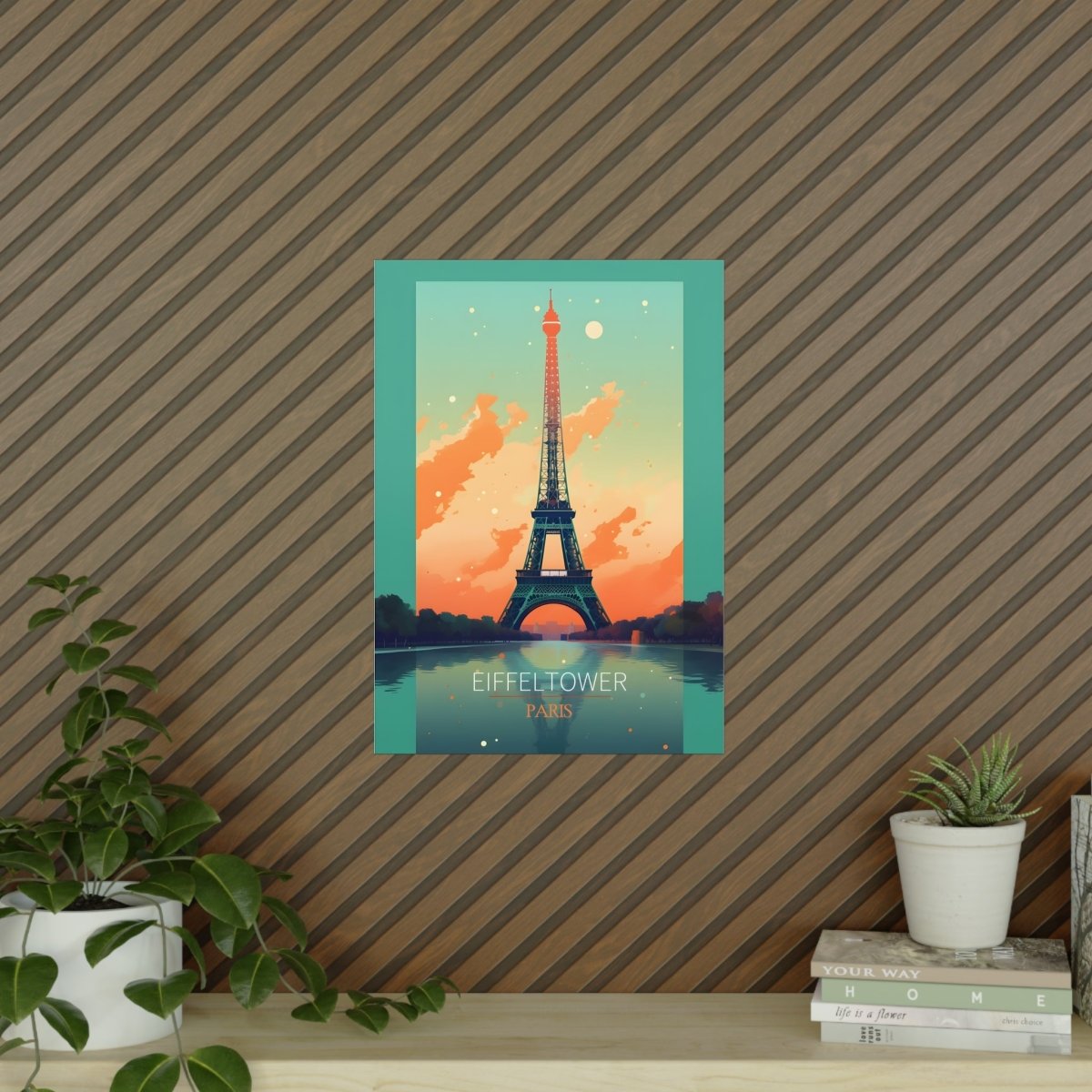 Paris Eiffelturm Poster - Illustration des Eiffelturms in Paris - Poster bei HappyHugPixels